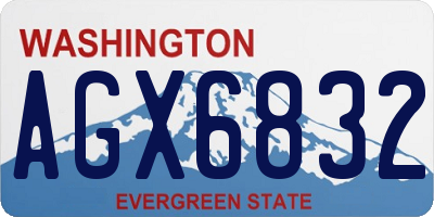WA license plate AGX6832