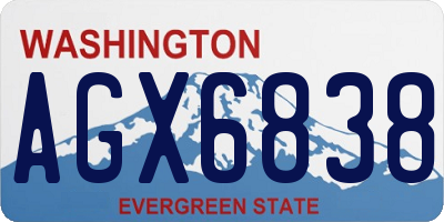WA license plate AGX6838