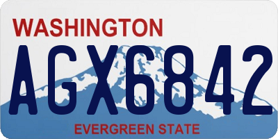 WA license plate AGX6842