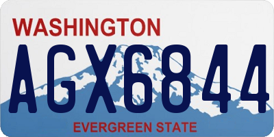 WA license plate AGX6844