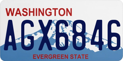 WA license plate AGX6846