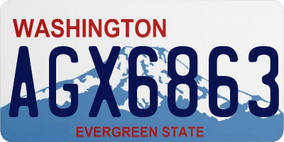 WA license plate AGX6863