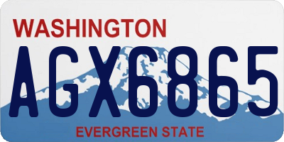WA license plate AGX6865