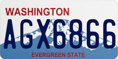 WA license plate AGX6866