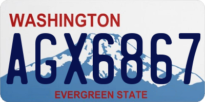 WA license plate AGX6867