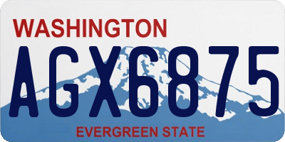 WA license plate AGX6875