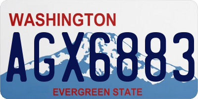 WA license plate AGX6883