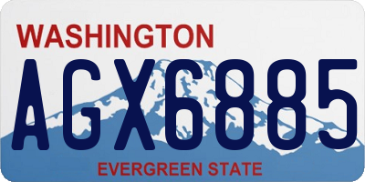 WA license plate AGX6885