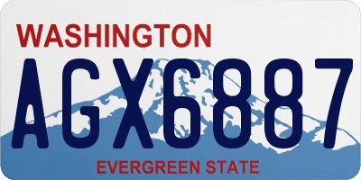 WA license plate AGX6887