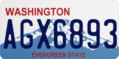 WA license plate AGX6893