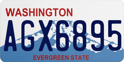 WA license plate AGX6895