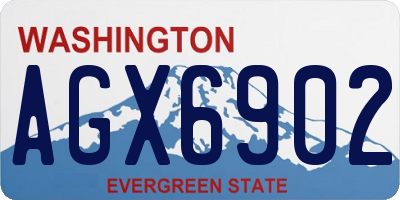 WA license plate AGX6902
