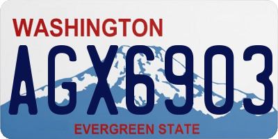 WA license plate AGX6903