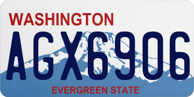 WA license plate AGX6906