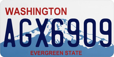 WA license plate AGX6909