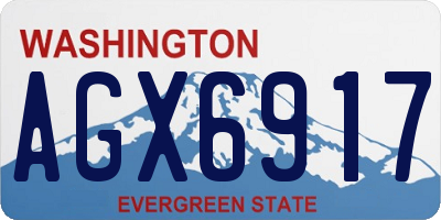 WA license plate AGX6917