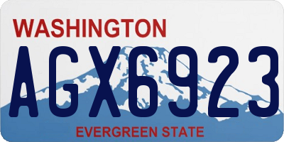 WA license plate AGX6923