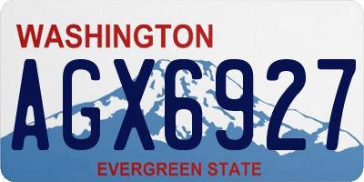 WA license plate AGX6927