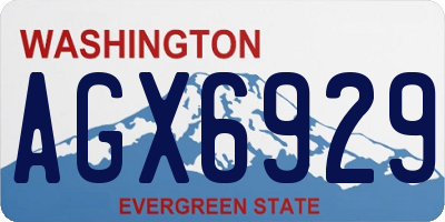WA license plate AGX6929