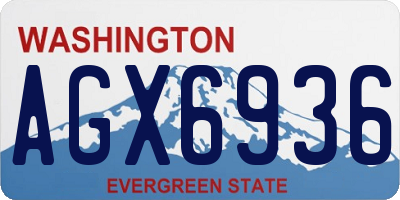 WA license plate AGX6936