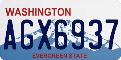 WA license plate AGX6937