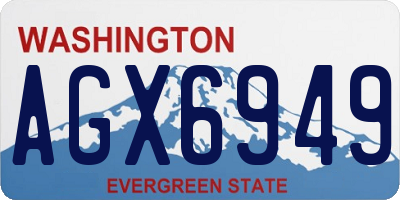 WA license plate AGX6949