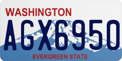 WA license plate AGX6950