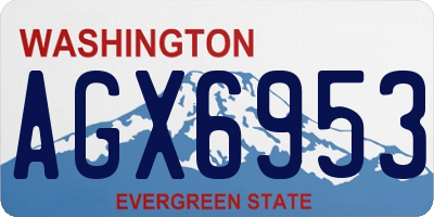 WA license plate AGX6953
