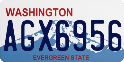 WA license plate AGX6956