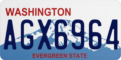 WA license plate AGX6964