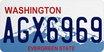 WA license plate AGX6969