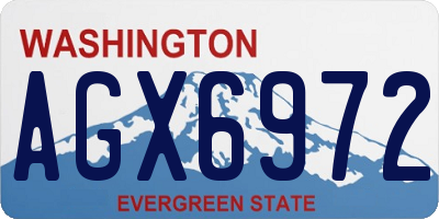 WA license plate AGX6972
