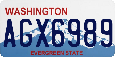 WA license plate AGX6989