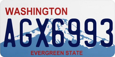WA license plate AGX6993