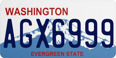 WA license plate AGX6999