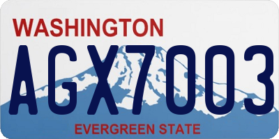 WA license plate AGX7003