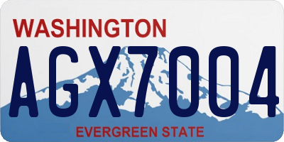 WA license plate AGX7004