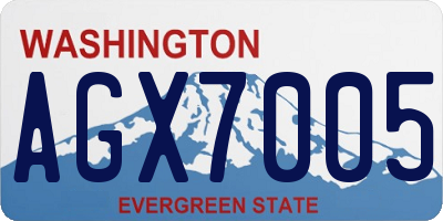 WA license plate AGX7005