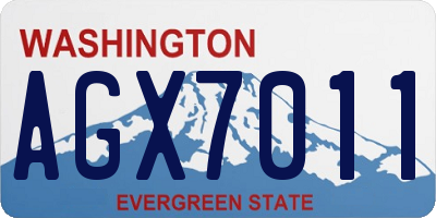 WA license plate AGX7011