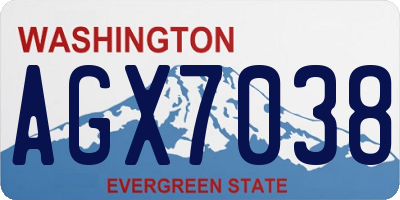 WA license plate AGX7038