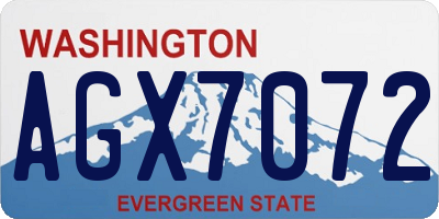 WA license plate AGX7072
