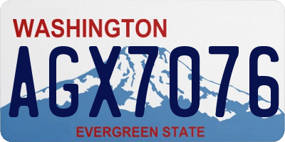 WA license plate AGX7076