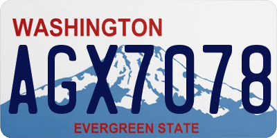 WA license plate AGX7078