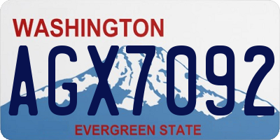 WA license plate AGX7092