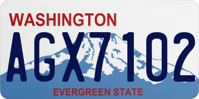 WA license plate AGX7102