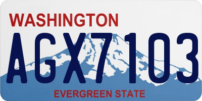 WA license plate AGX7103