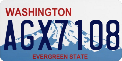 WA license plate AGX7108