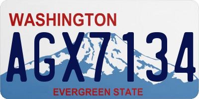 WA license plate AGX7134