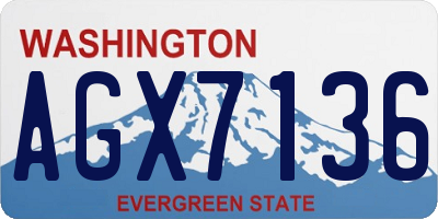 WA license plate AGX7136