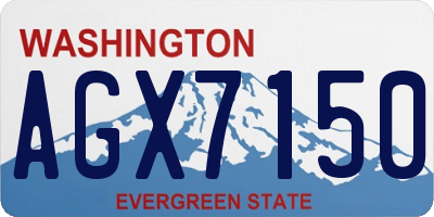 WA license plate AGX7150